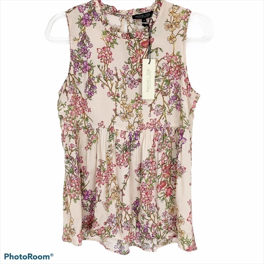 rachel Zoe Sleeveless Ruffle Neck Top NWT Size S